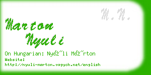 marton nyuli business card